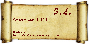 Stettner Lili névjegykártya